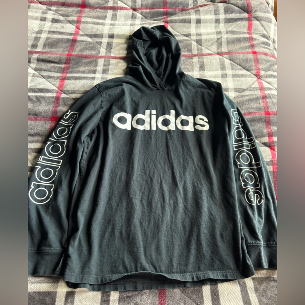 Long sleeve, hooded black Tshirt